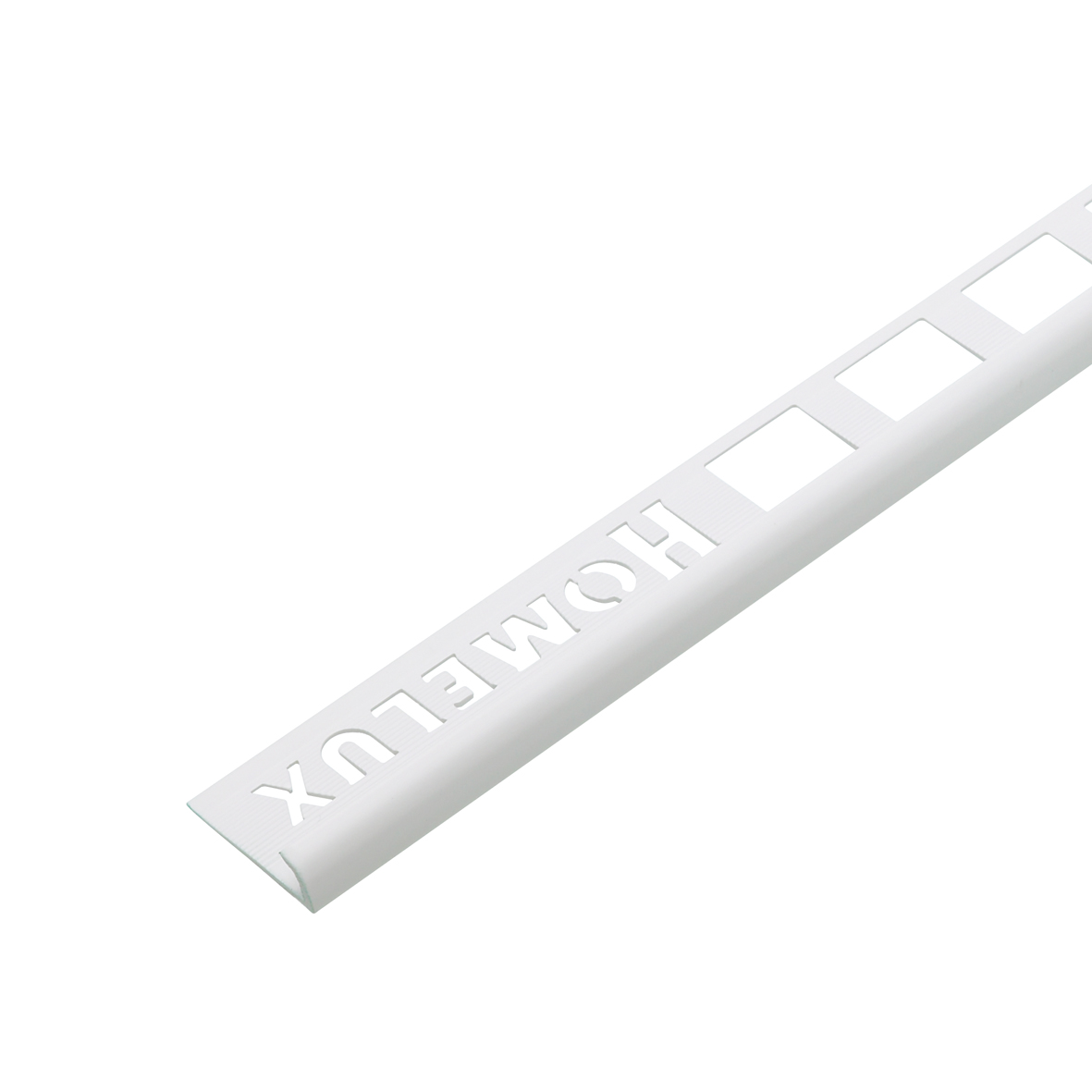 12.5mm White Round Edge PVC Tile Trim 2.5m
