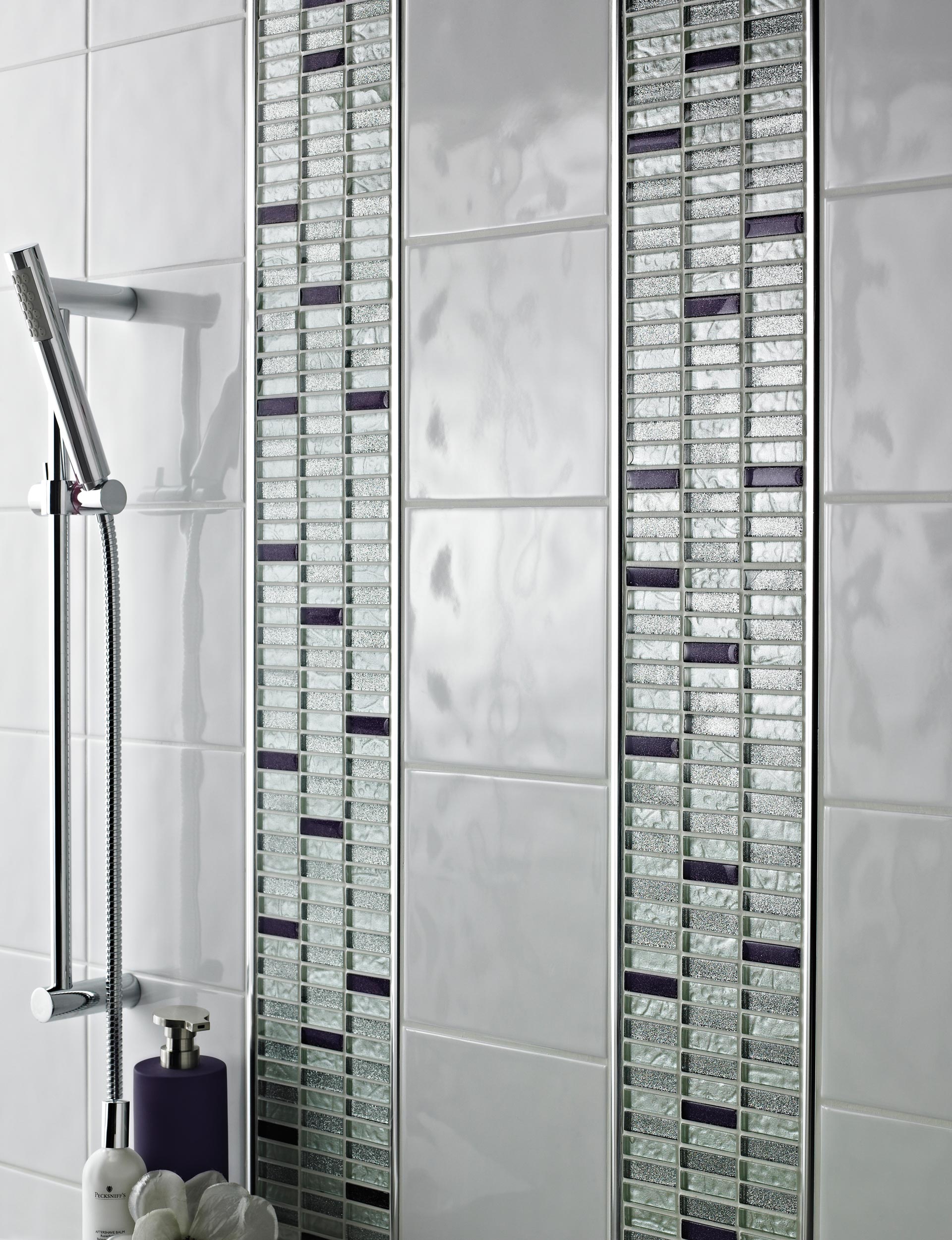 Silver and Aubergine Glass Mosaic
