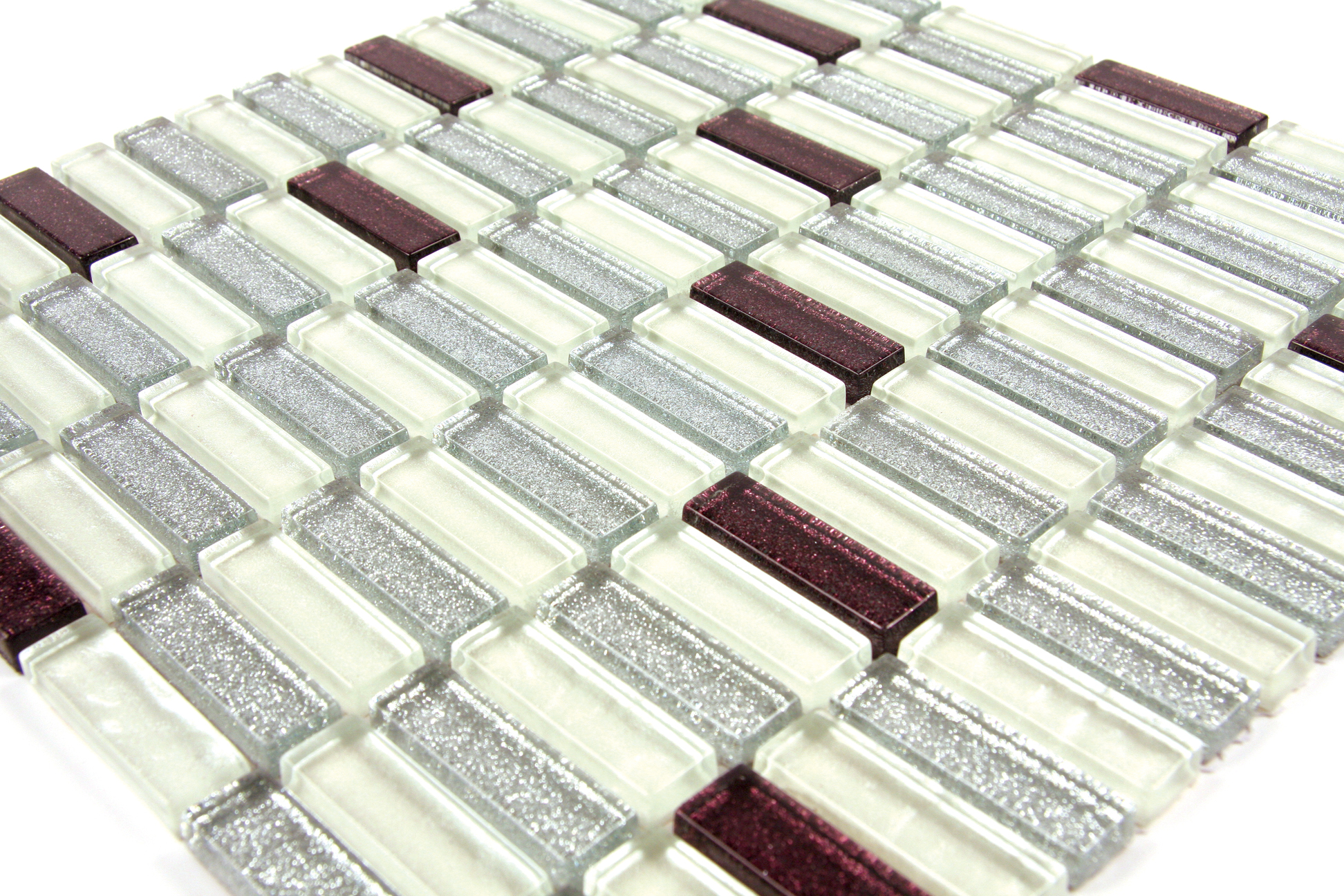 Silver and Aubergine Glass Mosaic