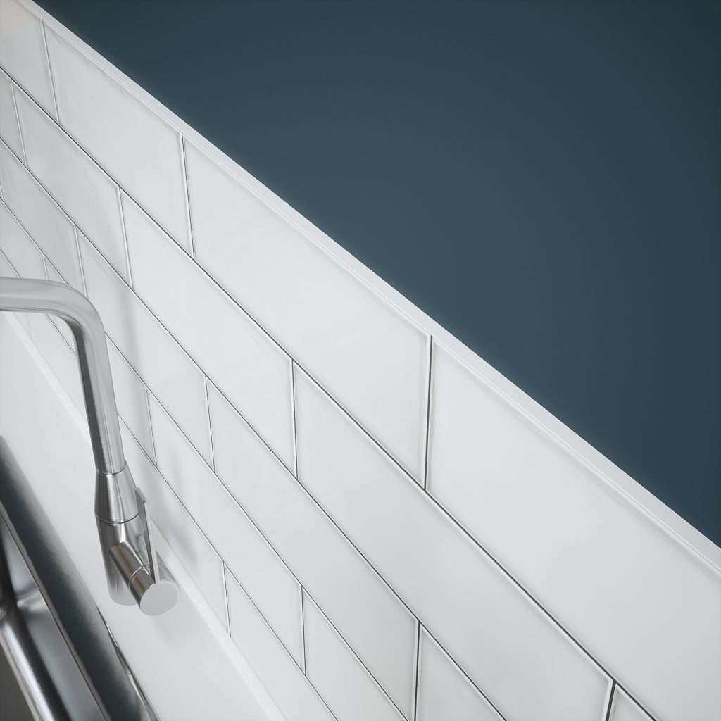 White PVC Straight Edge Tile Trim